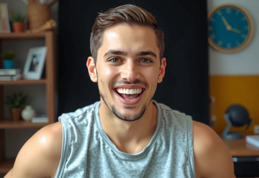 A person looking energetic and focused, with a subtle glow, implying the effects of the Energy Support Blend.