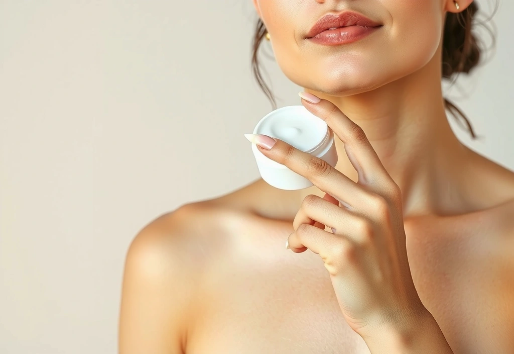 Hand applying a nourishing cream to skin, showcasing texture and glow